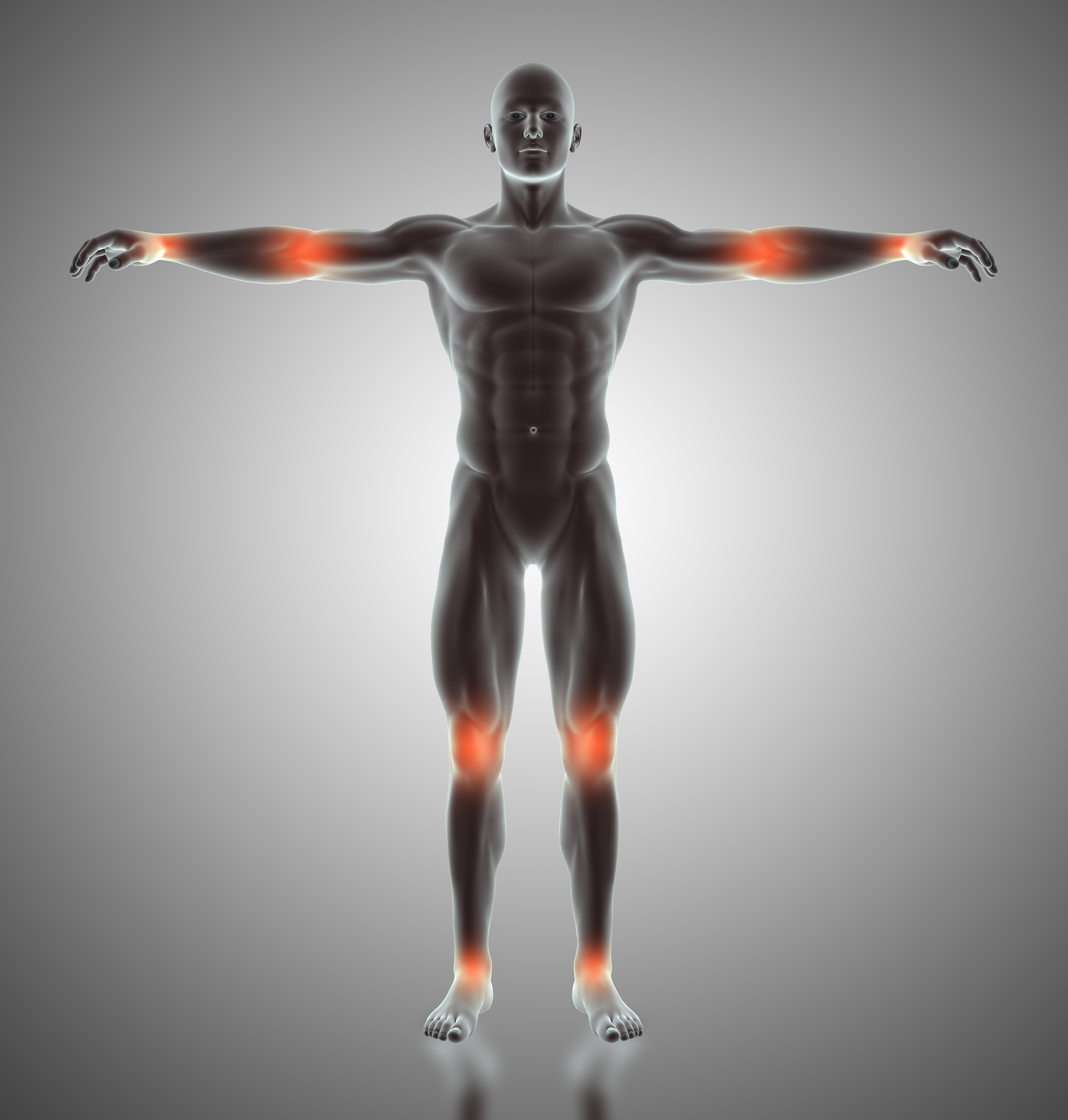 דימוי תלת מימדי של אדם עם מפרקים מודגשים